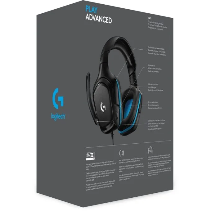 Logitech G432 Gaming Headset - 50mm Drivers DTS 7.1 - 981-000769 — image 8