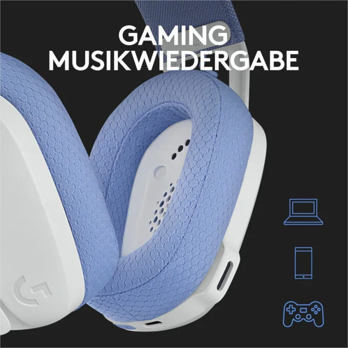 Logitech G435 LIGHTSPEED Wireless Gaming Headset - G435 - Dual 2.4GHz & Bluetooth, Off-White/Lilac, Discord Certified — image 9