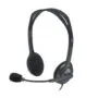 Logitech H111 981-000593 Wired On-Ear Headset Grey 3.5mm Boom Mic 2.35m