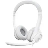 Logitech H390 USB Headset - Wired USB-A On‑Ear Headset - White, Boom Microphone, Inline Controls, 1.9m Cable