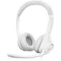 Logitech H390 USB Headset - Wired USB-A On‑Ear Headset - White, Boom Microphone, Inline Controls, 1.9m Cable