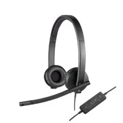 Logitech H570e Stereo Headset - 981-000575 - USB-A Wired Black On-ear Noise-Canceling Mic