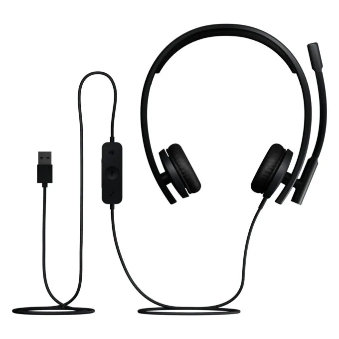 Logitech H570e USB-A Stereo Headset - Wired On-ear, Black, In-line Controls — image 5