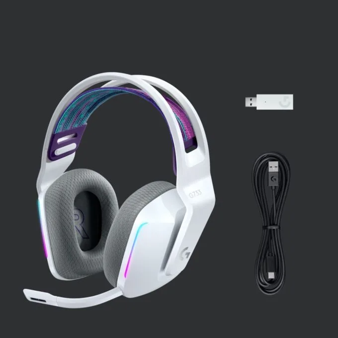 Logitech Headset G G733 LIGHTSPEED Wireless RGB Gaming - G733 - White, RGB, Wireless — image 11