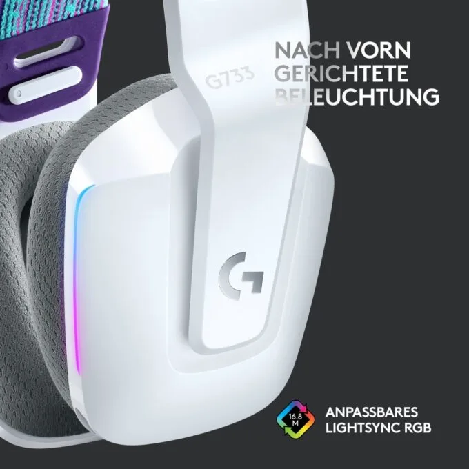 Logitech Headset G G733 LIGHTSPEED Wireless RGB Gaming - G733 - White, RGB, Wireless — image 14