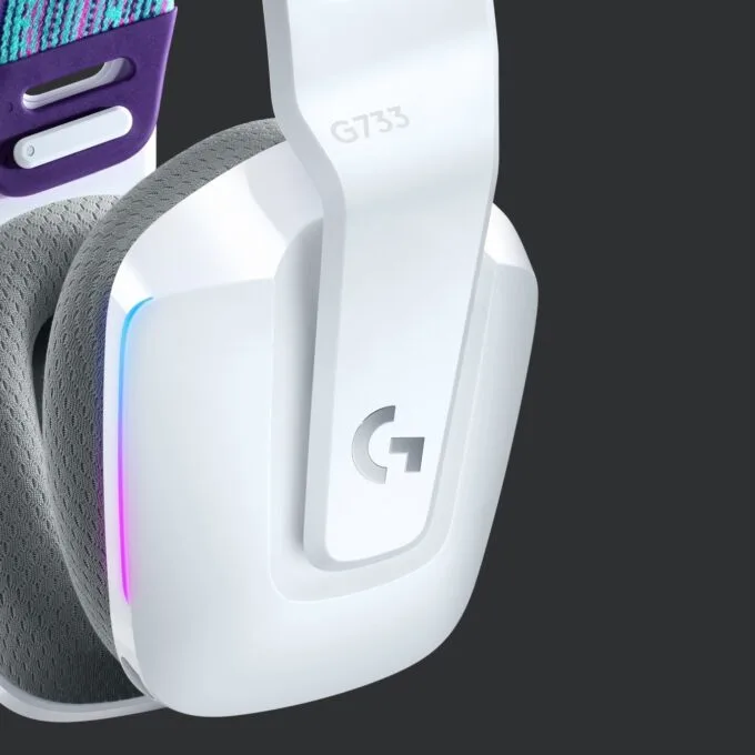 Logitech Headset G G733 LIGHTSPEED Wireless RGB Gaming - G733 - White, RGB, Wireless — image 9