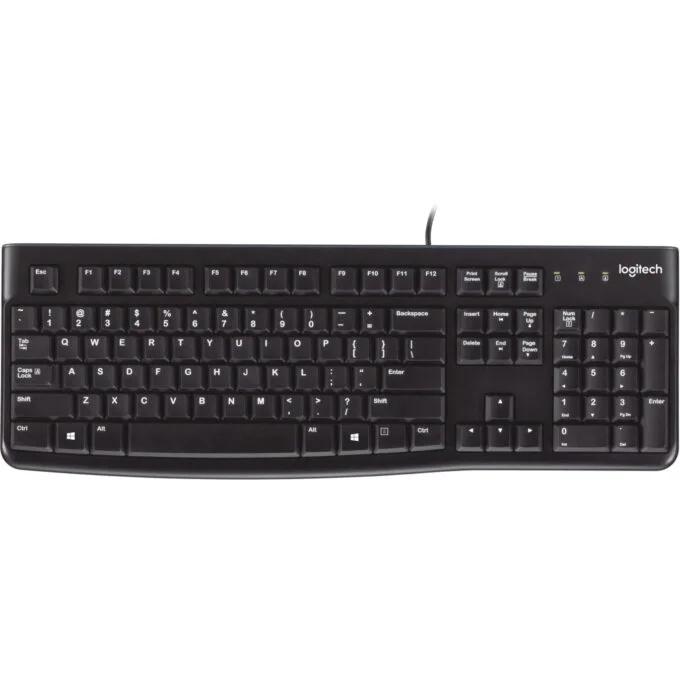 Logitech K120 - Wired USB Full-Size Keyboard - Black, US QWERTY, Spill-Resistant — image 3
