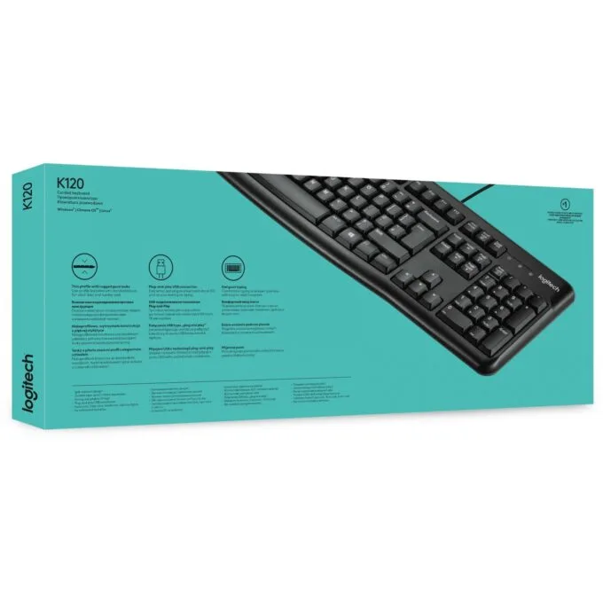 Logitech Keyboard K120 - K120 - Black, Belgian AZERTY, Full-size, Wired USB — image 11