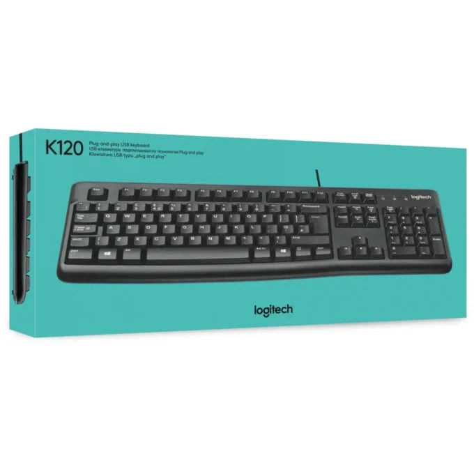 Logitech Keyboard K120 - K120 - Black, Belgian AZERTY, Full-size, Wired USB — image 12