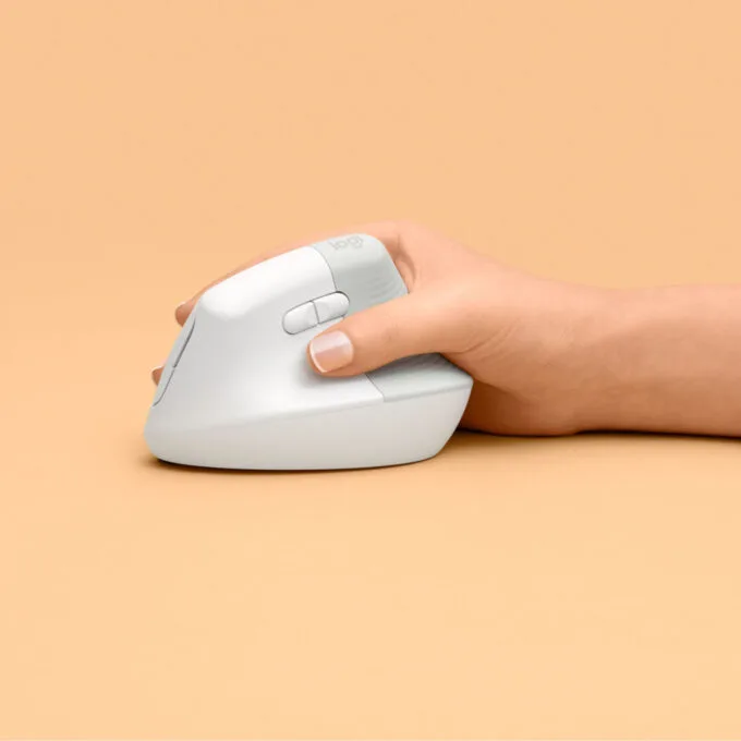 Logitech Lift - 910-006475 - Ergonomic Vertical Wireless Mouse, White, AA Battery — image 3