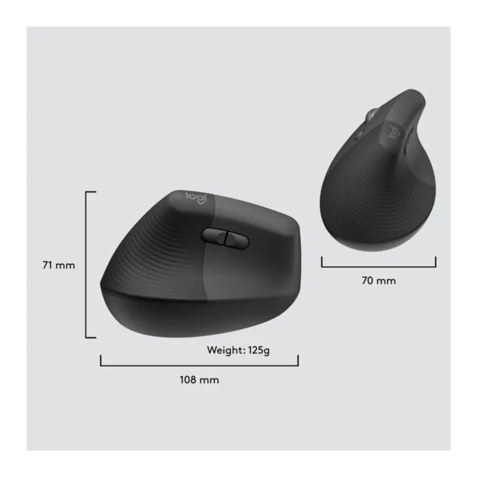 Logitech Lift for Business Wireless Ergonomic Left-Hand Vertical Mouse - 910-006495 - Graphite — image 7