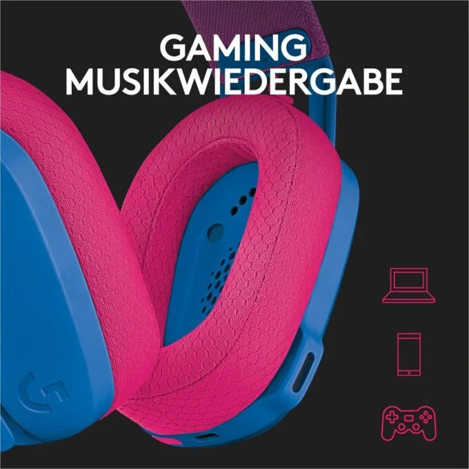 LOGITECH Lightspeed G435 Headset - G435 - Dual Wireless (BT+2.4G), On-Ear, Blue, Discord Certified — image 8