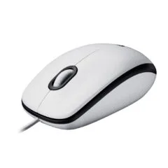 Logitech M100 Wired Optical Mouse - 910-006764 - White, USB-A, 1000 DPI, Ambidextrous, 3-Button