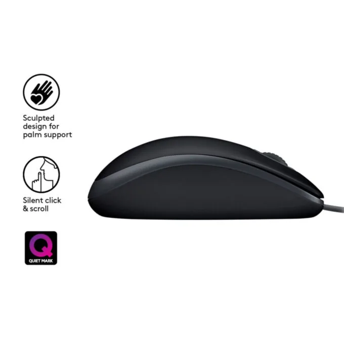 Logitech M110 Silent Mouse - 910-005508 - Black, Wired USB-A, Ambidextrous, 1000 DPI — image 5