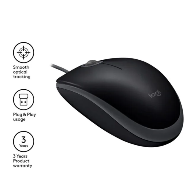 Logitech M110 Silent Mouse - 910-005508 - Black, Wired USB-A, Ambidextrous, 1000 DPI — image 6