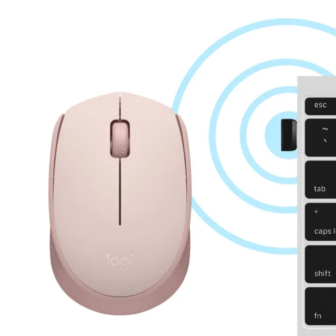 Logitech M171 Wireless Mouse - 910-006865 - Pink, 2.4 GHz RF Nano Receiver, Optical, Ambidextrous — image 6