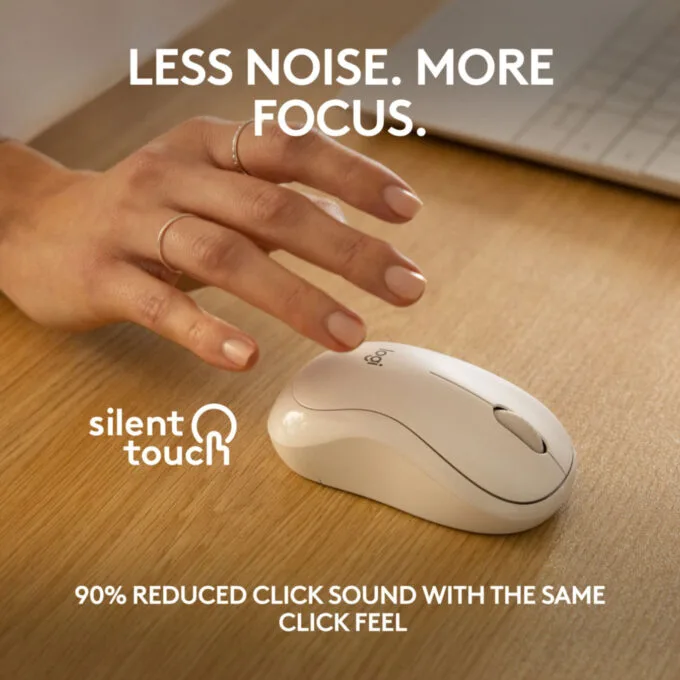 Logitech M240 Bluetooth - 910-007120 - Wireless Travel Mouse, Ambidextrous, Silent Click, White — image 3