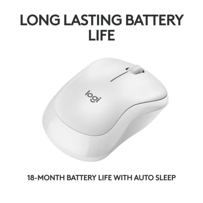 Logitech M240 Bluetooth - 910-007120 - Wireless Travel Mouse, Ambidextrous, Silent Click, White — image 4