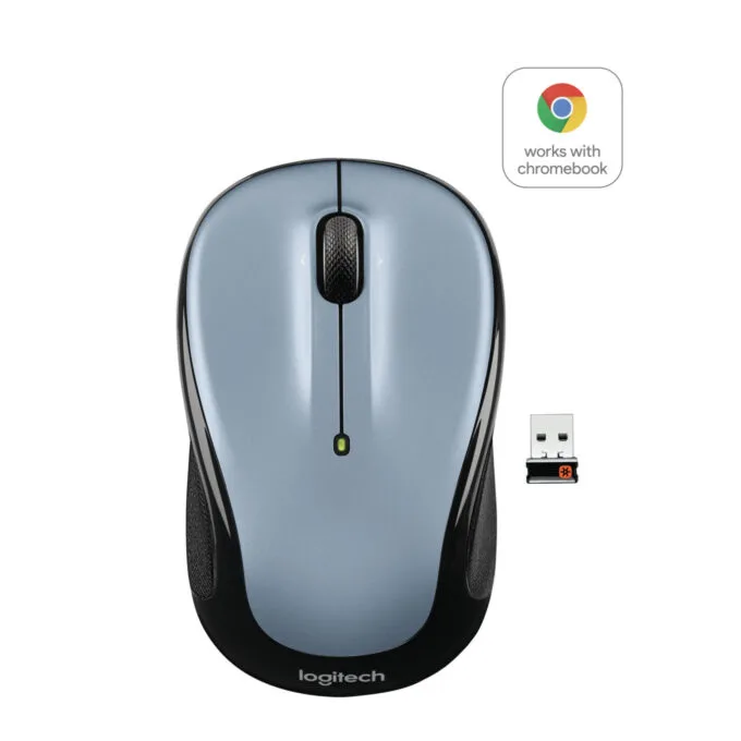Logitech M325 Wireless Mouse - 910-002334 - Silver, Ambidextrous, 2.4 GHz Unifying, 1000 DPI — image 1