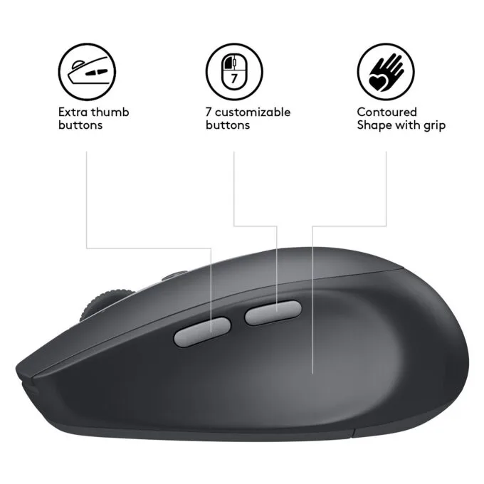 Logitech M590 Silent Wireless Mouse Graphite - M590 - Graphite, Silent, Optical, Bluetooth — image 5
