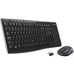 Logitech MK270 Wireless Desktop Set - 920-004508 - Full-Size Black Keyboard & Mouse, 2.4GHz RF, US QWERTY