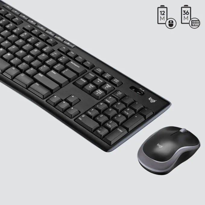 Logitech MK270 Wireless Desktop Set - 920-004508 - Full-Size Black Keyboard & Mouse, 2.4GHz RF, US QWERTY — image 5