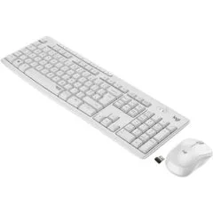 Logitech MK295 Silent Wireless Combo - MK295 - Full-size AZERTY Wireless Keyboard + Silent Mouse, White