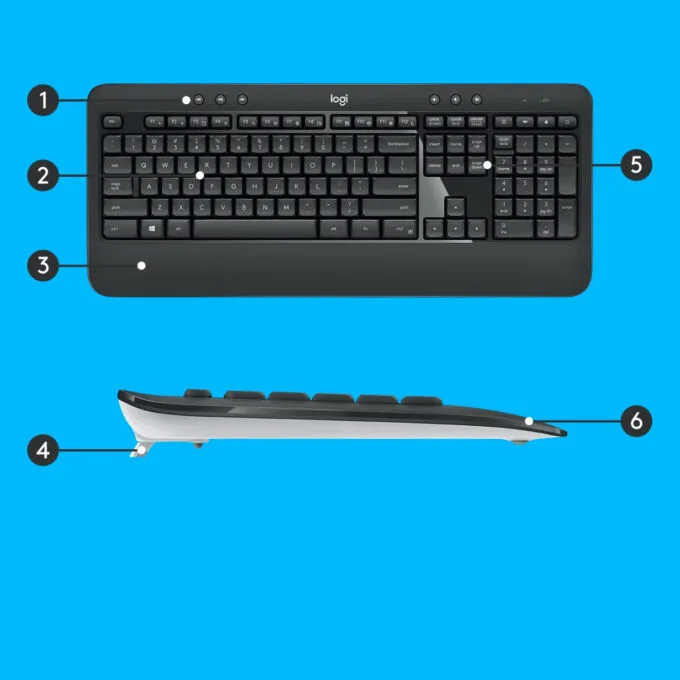 Logitech MK540 Advanced - Wireless Keyboard & Mouse Set - Black, Swiss QWERTZ, 2.4 GHz — image 6