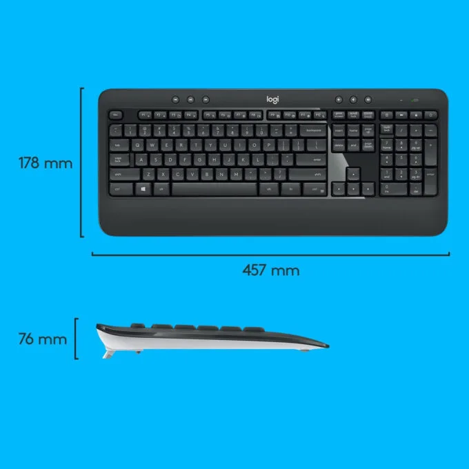 Logitech MK540 Advanced - Wireless Keyboard & Mouse Set - Black, Swiss QWERTZ, 2.4 GHz — image 7