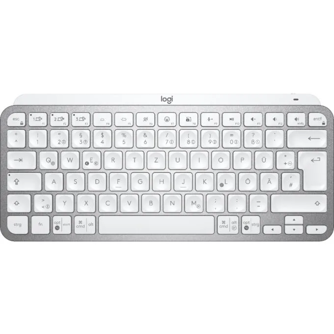 Logitech MX Keys Mini - Compact Wireless QWERTZ Keyboard - Pale Gray, LED Backlight, Bluetooth & Logi Bolt — image 2