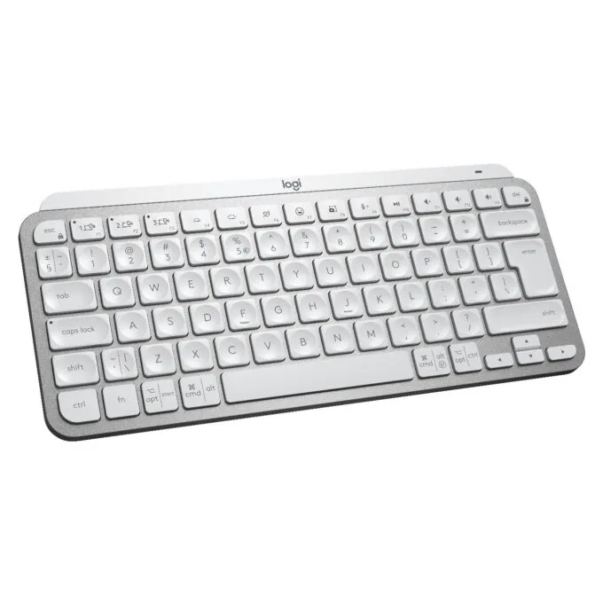 Logitech MX Keys Mini - Wireless Illuminated Compact Keyboard, Grey, 2.4GHz + Bluetooth, USB-C Rechargeable — image 2