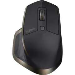 Logitech MX Master Wireless Mouse - Right-Hand Ergonomic - Black/Bronze, RF + Bluetooth, 1000 DPI
