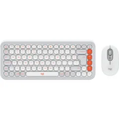 Logitech POP Icon Combo - Wireless Bluetooth Mini QWERTY Keyboard & Mouse - Off-White