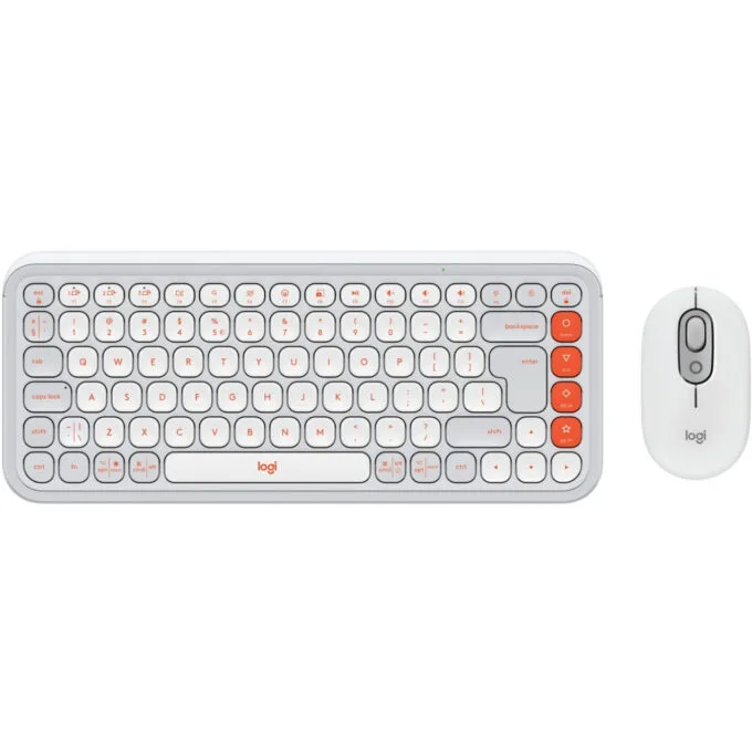 Logitech POP Icon Combo - Wireless Bluetooth Mini QWERTY Keyboard & Mouse - Off-White — image 1