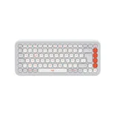 Logitech POP Icon Keys - 920-013060 - Wireless Bluetooth Mini Keyboard, White/Orange, German QWERTZ