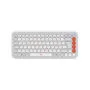 Logitech POP Icon Keys - 920-013060 - Wireless Bluetooth Mini Keyboard, White/Orange, German QWERTZ