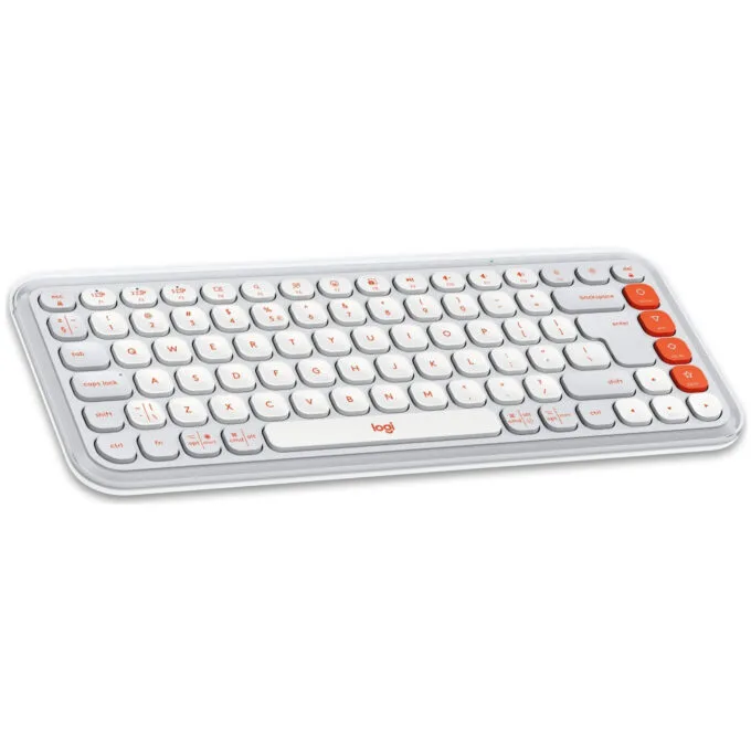 Logitech POP Icon Keys - 920-013072 - Mini Wireless Bluetooth Scissor Keyboard, Off-White & Orange, US QWERTY — image 3