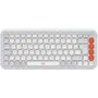 Logitech POP Icon Keys - 920-013072 - Mini Wireless Bluetooth Scissor Keyboard, Off-White & Orange, US QWERTY