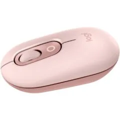 Logitech POP Mouse with emoji - ROSE - Pink, Ambidextrous, Bluetooth, 4 Buttons