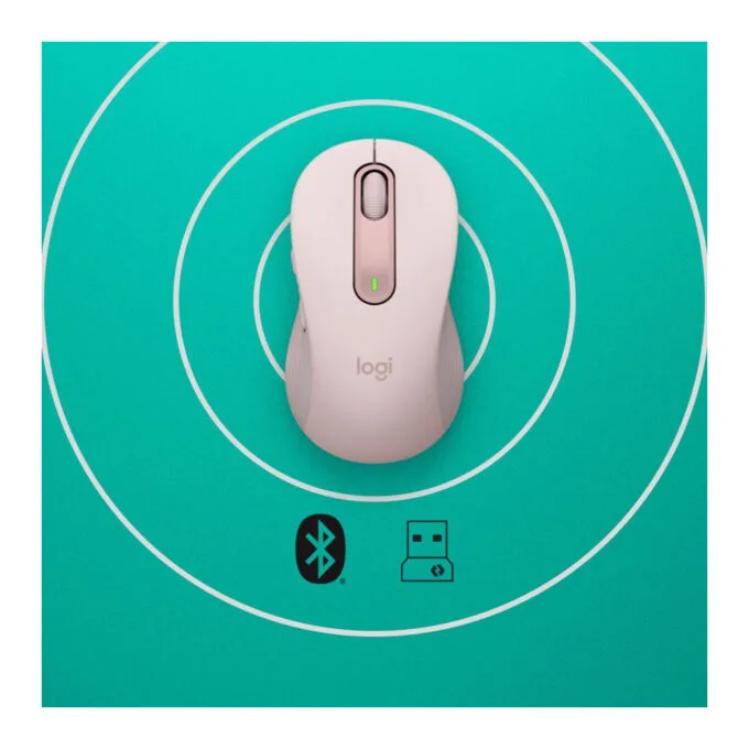 Logitech Signature M650 - 910-006237 - Pink Right-Hand Ergonomic Silent Wireless Mouse — image 5
