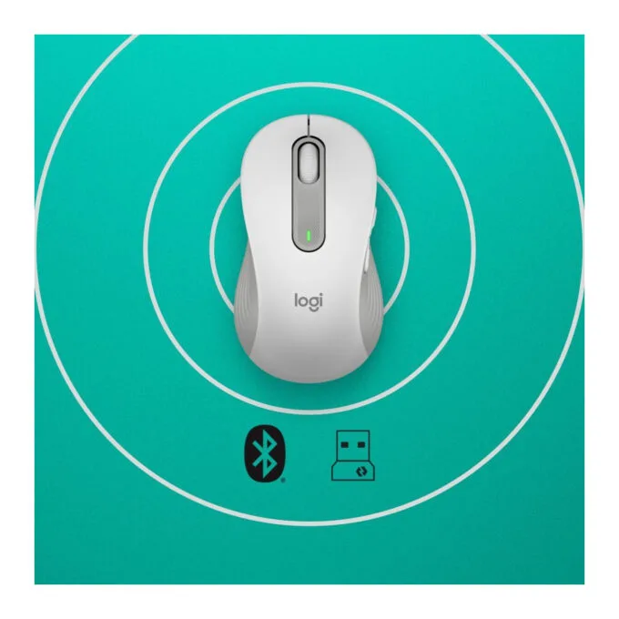 Logitech Signature M650 Left-Hand Wireless Mouse - 910-006240 - White, Silent Click, RF + Bluetooth, AA Battery — image 5