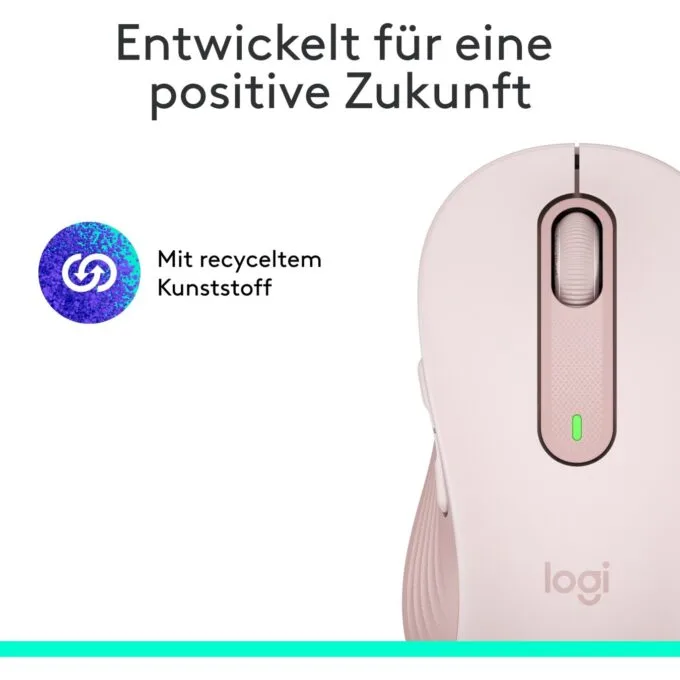 Logitech Signature M650 Mouse - M650 - Rose, 5-button, wireless, BT & 2.4 GHz with Bolt USB receiver — image 7