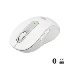 Logitech Signature M650 Wireless Mouse - Right-Hand Ergonomic, White, Bluetooth, 4000 DPI, AA Battery