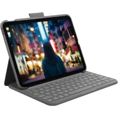 Logitech Slim Folio for iPad (10th Gen) - 920-011424 - Oxford Grey, Wireless Bluetooth Keyboard Case