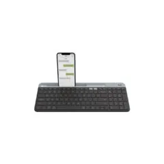 Logitech Slim Multi-Device Wireless Keyboard - K580 - Full-Size, RF (Unifying) + Bluetooth, Graphite
