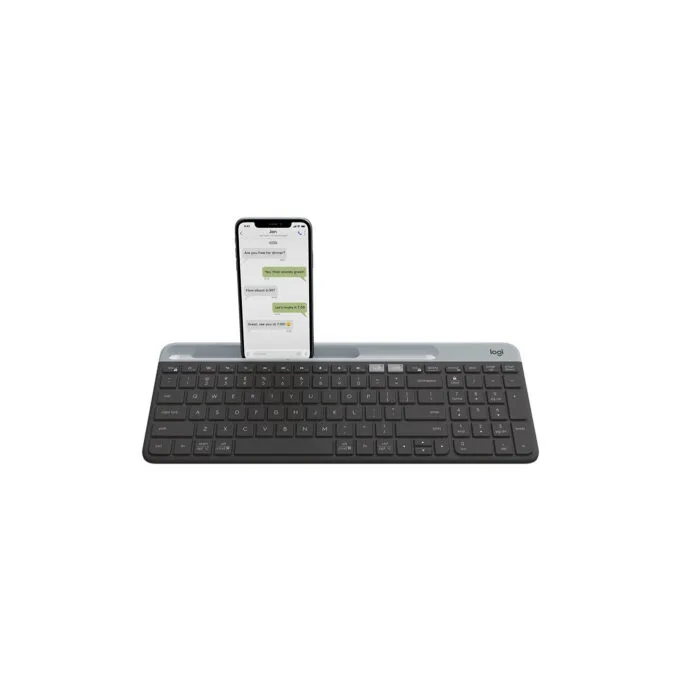 Logitech Slim Multi-Device Wireless Keyboard - K580 - Full-Size, RF (Unifying) + Bluetooth, Graphite — image 1