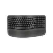 Logitech Wave Keys - 920-012283 - Wireless Ergonomic Keyboard, Graphite, Full-size QWERTZ, 2.4GHz + Bluetooth