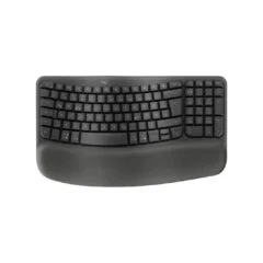 Logitech Wave Keys - 920-012283 - Wireless Ergonomic Keyboard, Graphite, Full-size QWERTZ, 2.4GHz + Bluetooth