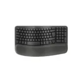 Logitech Wave Keys for Business - 920-012327 - Wireless Graphite, German QWERTZ, Bluetooth 5.1, 256KB Memory, Ergonomic