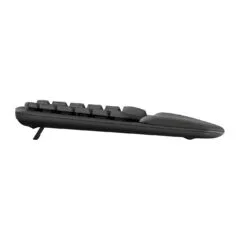 Logitech Wave Keys - Wireless Bluetooth & 2.4GHz Nano Receiver - Graphite, Full-size Nordic QWERTY, Cushioned Palm Rest